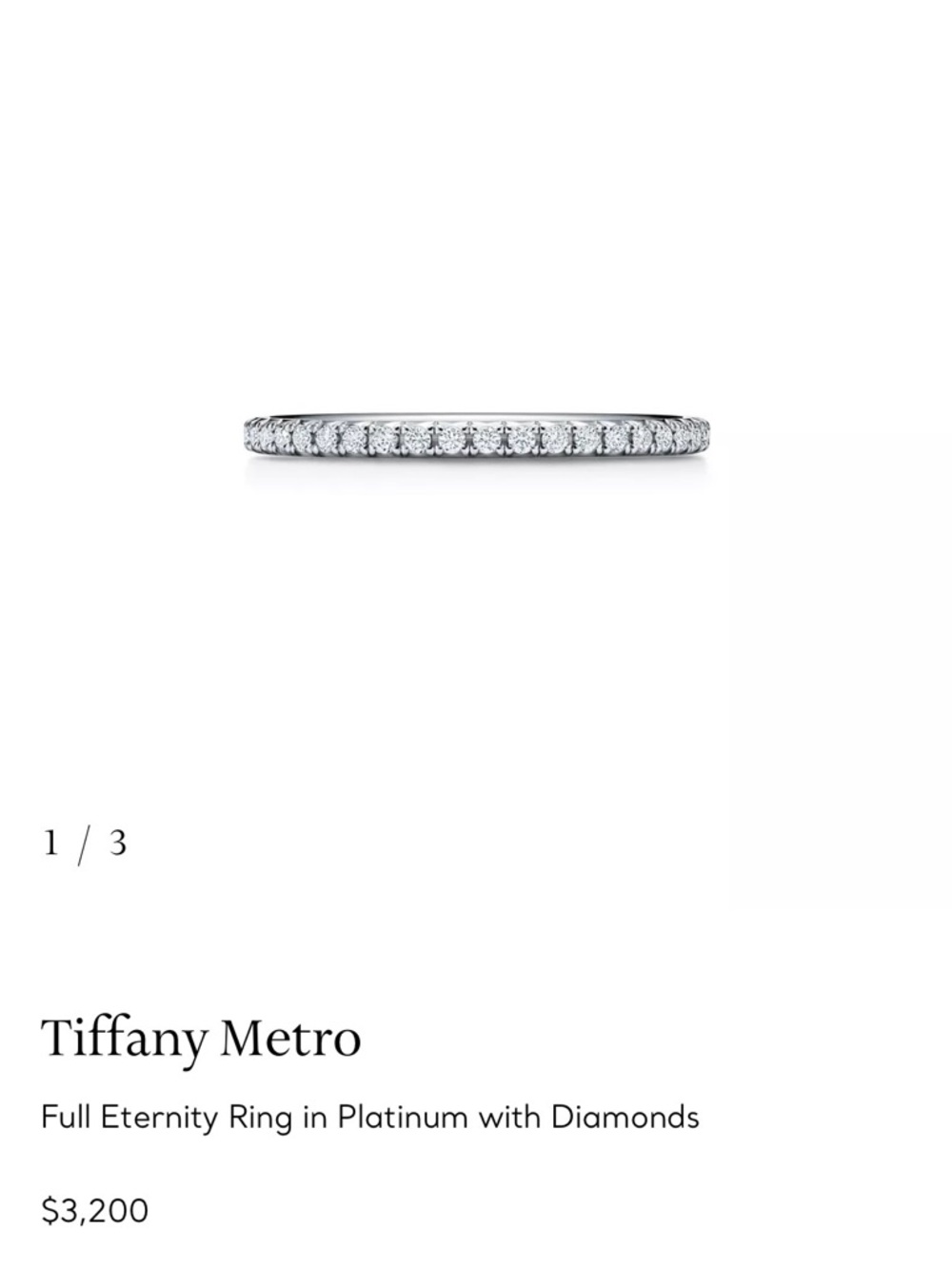 Tiffany & Co. Platinum Diamond Eternity Band - White